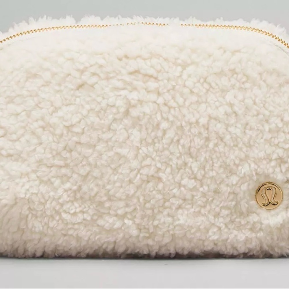 lululemon athletica White Ivory with Gold Hardware Fleece Belt Bag